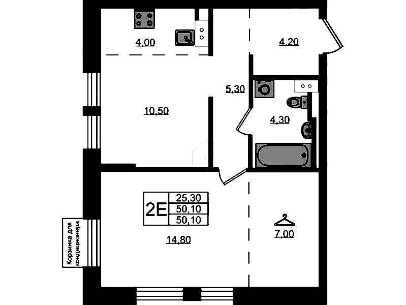 1-комнатная квартира 50.1 м², 5/7 эт., ЖК «Курортный квартал»